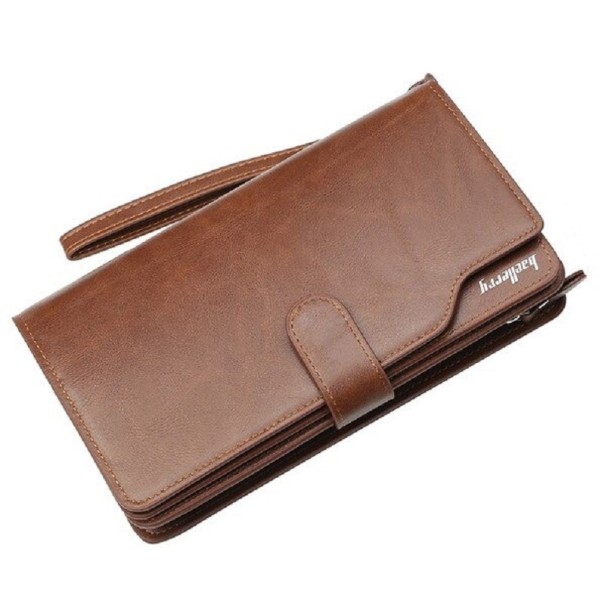 Portefeuille en cuir pour homme grand M552 marron