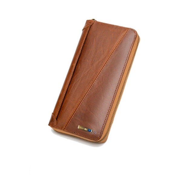 Portefeuille en cuir pour homme grand M633 marron