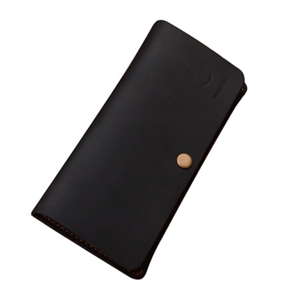 Portefeuille en cuir pour homme grand M667 noir