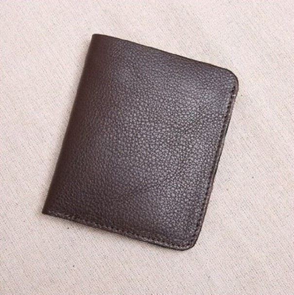 Portefeuille en cuir pour homme M324 marron foncé