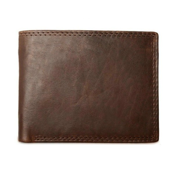 Portefeuille en cuir pour homme M431 marron foncé