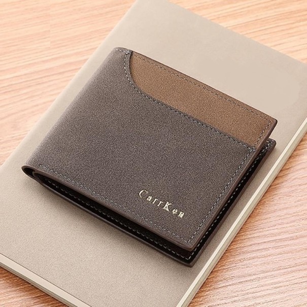 Portefeuille en cuir pour homme M464 marron foncé