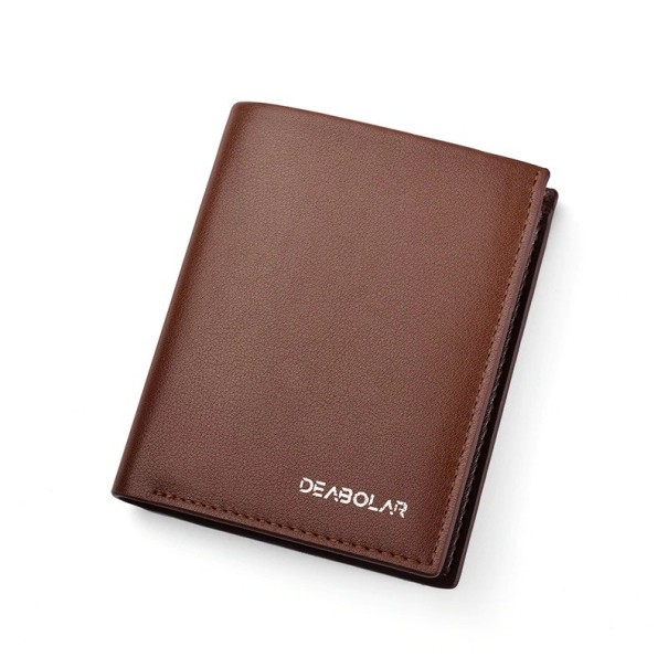Portefeuille en cuir pour homme M469 marron foncé 2