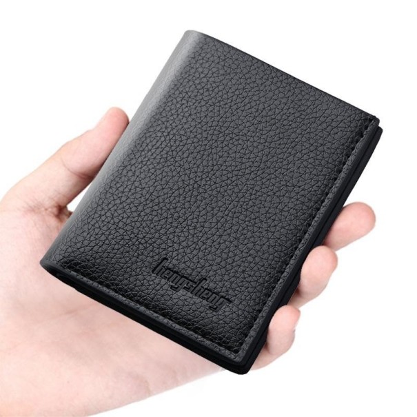 Portefeuille en cuir pour homme M472 noir