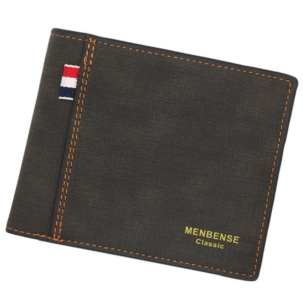 Portefeuille en cuir pour homme M492 gris foncé