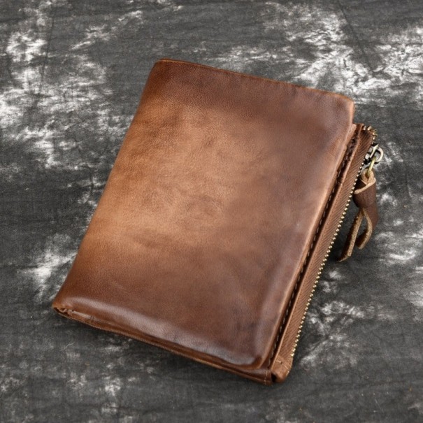Portefeuille en cuir pour homme M497 marron