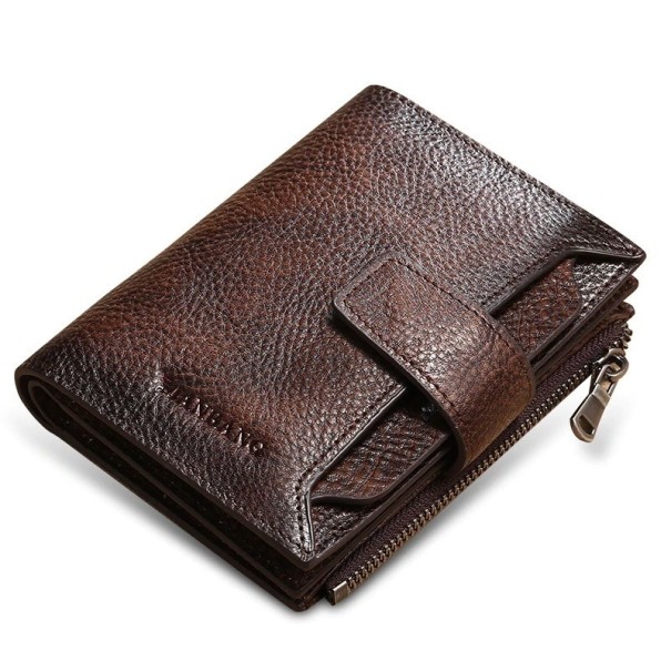 Portefeuille en cuir pour homme M564 marron foncé