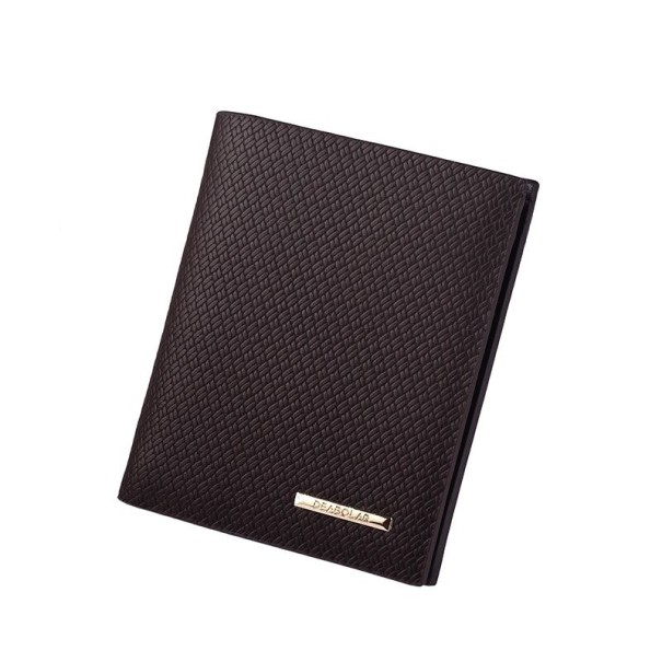 Portefeuille en cuir pour homme M566 marron foncé 1