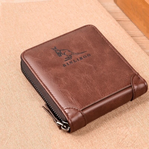 Portefeuille en cuir pour homme M572 marron 3