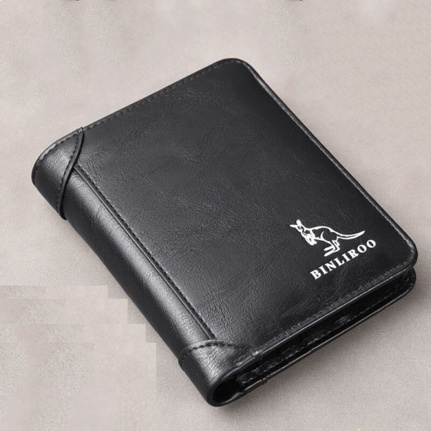Portefeuille en cuir pour homme M572 noir 2