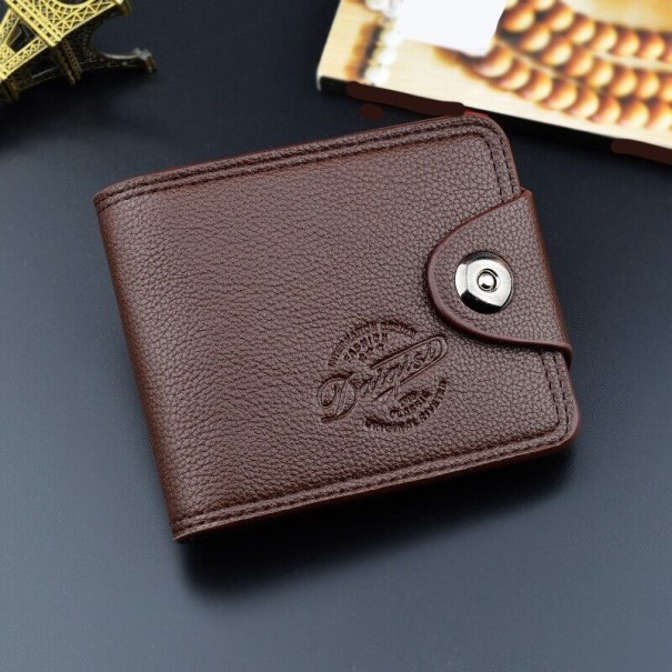 Portefeuille en cuir pour homme M573 marron foncé
