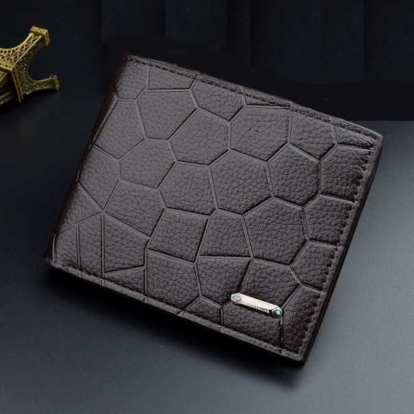 Portefeuille en cuir pour homme M629 marron foncé