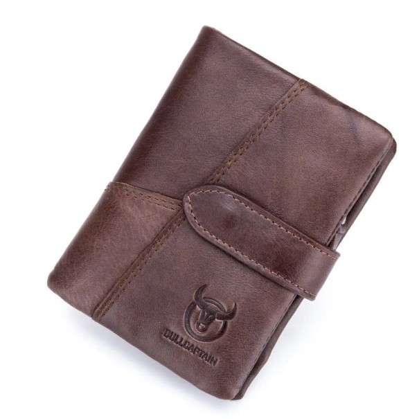Portefeuille en cuir pour homme M660 marron foncé