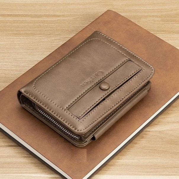 Portefeuille en cuir pour homme petit M480 marron