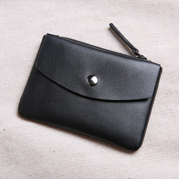 Portefeuille en cuir pour homme petit M541 noir