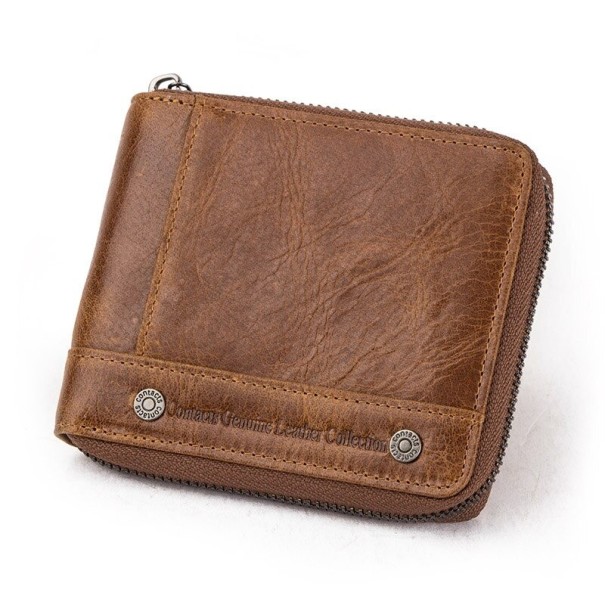 Portefeuille en cuir pour hommes M643 marron