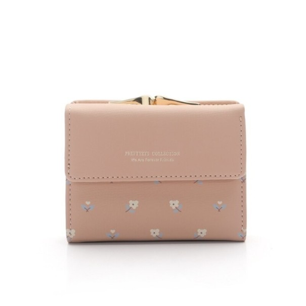 Portefeuille Femme avec Fleurs vieux rose