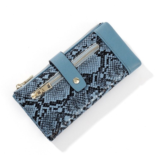 Portefeuille Femme avec Motif Serpent J104 bleu