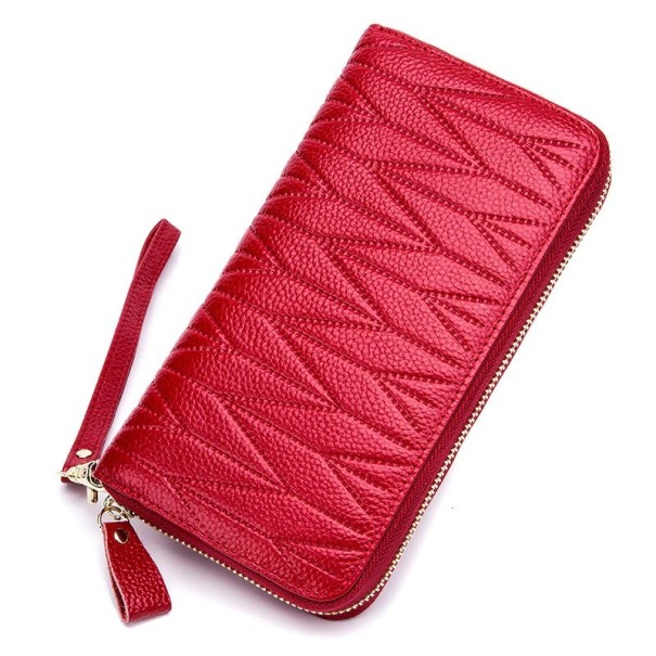 Portefeuille matelassé pour femmes rouge