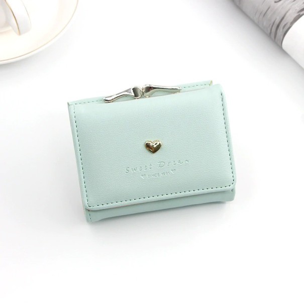 Portefeuille pour enfants avec un cœur vert clair