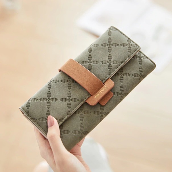 Portefeuille pour femme avec boucle M285 vert armée