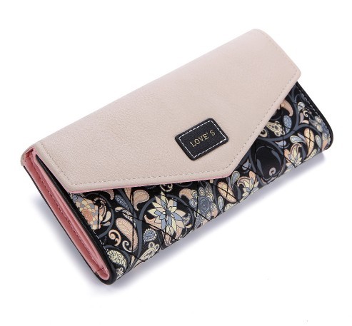 Portefeuille pour femmes en simili cuir J790 noir
