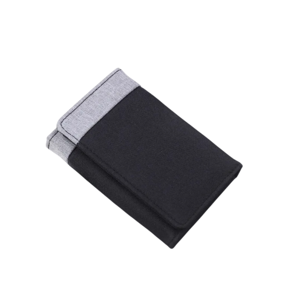 Portefeuille pour homme en toile 12,2 x 8,3 cm Petit portefeuille compact avec espace pour cartes Portefeuille en tissu stylé pour homme noir