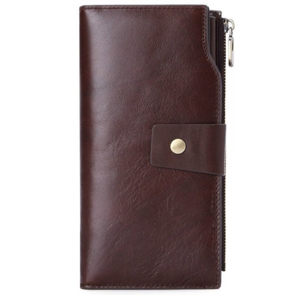 Portefeuille rétro en cuir pour homme marron foncé