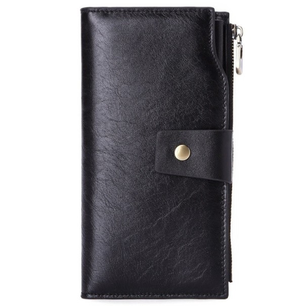 Portefeuille rétro en cuir pour homme noir