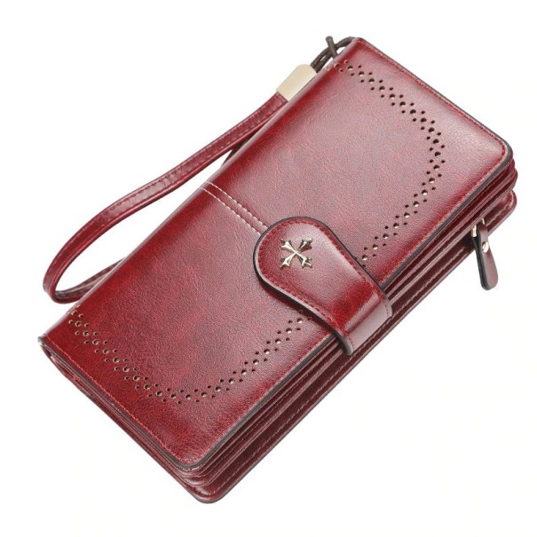 Portofel de piele pentru femei J98 burgundy