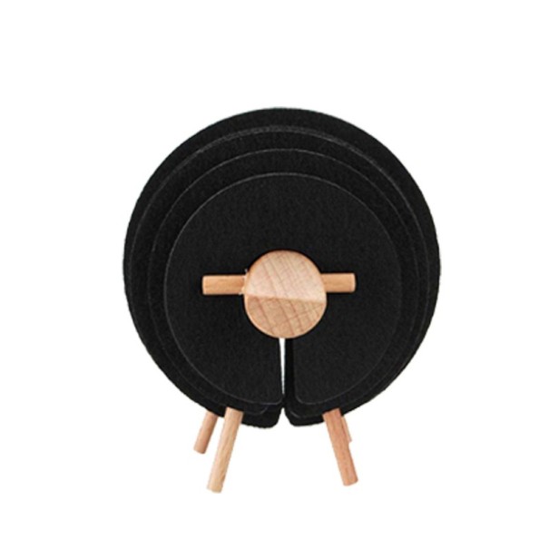 Posavasos con soporte en forma de oveja, 14 uds. negro