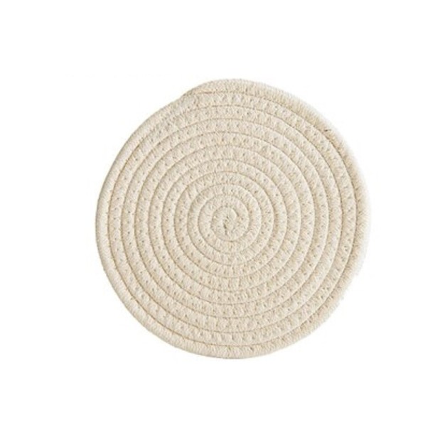 Posavasos de algodón tejido crema L Posavasos de algodón tejido crema L