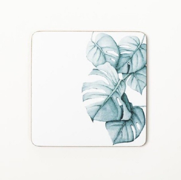 Posavasos de madera con motivos vegetales 3