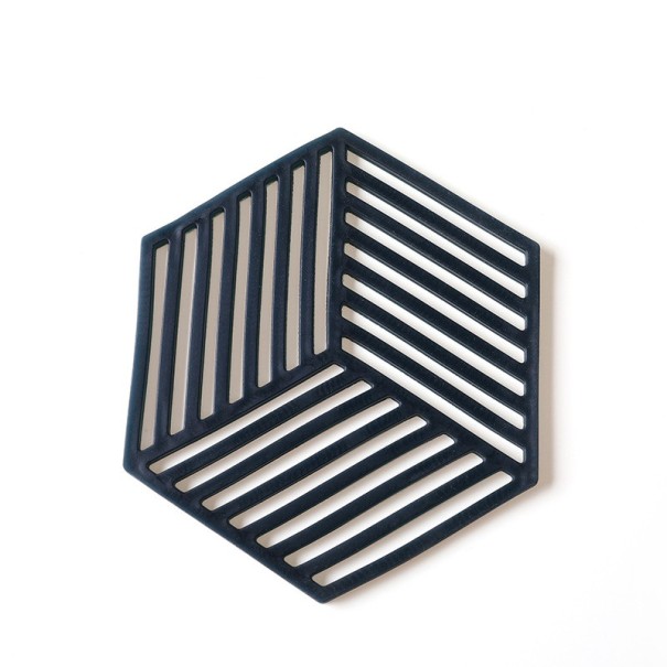 Posavasos de silicona con forma hexagonal negro 1