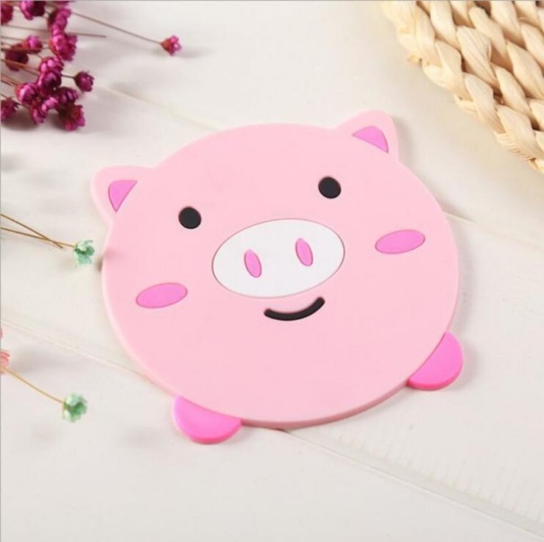 Posavasos infantil con forma de animales rosa