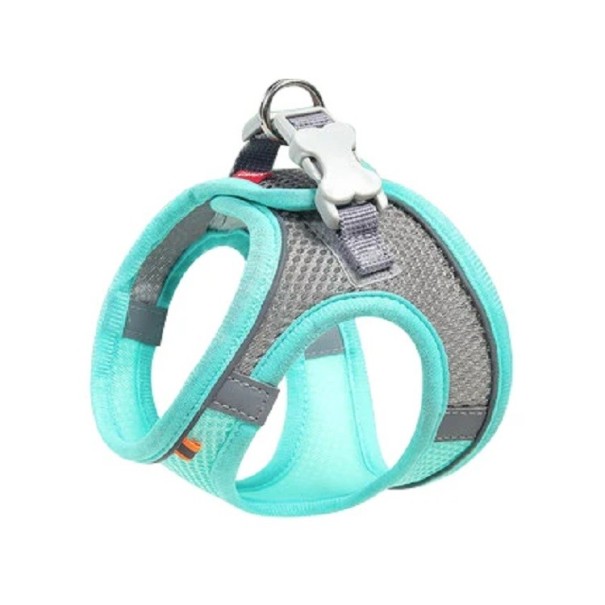 Posteiro Reflexivo para Pequenos Cães Colete Respirável para Animais de Estimação Peitorais Resistentes a Fugas Peitoral Ajustável para Cães 2,5 - 4 kg azul