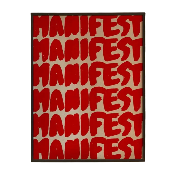 Poster da parete con scritta ripetuta manifest 30 x 40 cm stampa su tela poster morbido rosso senza cornice decorazione d'interni 1