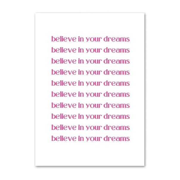 Póster motivacional con cita cree en tus sueños 20 x 30 cm impresión en lienzo decoración rosa sin marco decoración de interiores 1