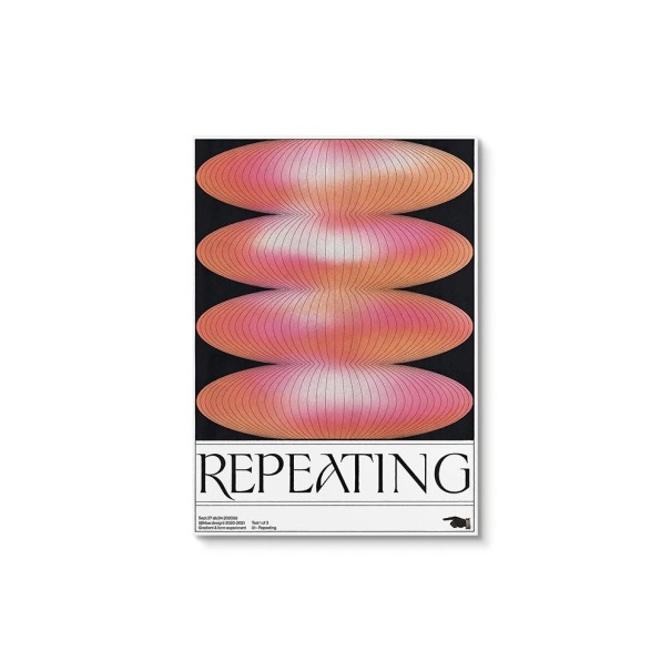 Poster Repeating 40x60 cm Arte astratto Tela moderna Stile vintage Forme geometriche Illusione ottica Decorazione di design senza cornice 1