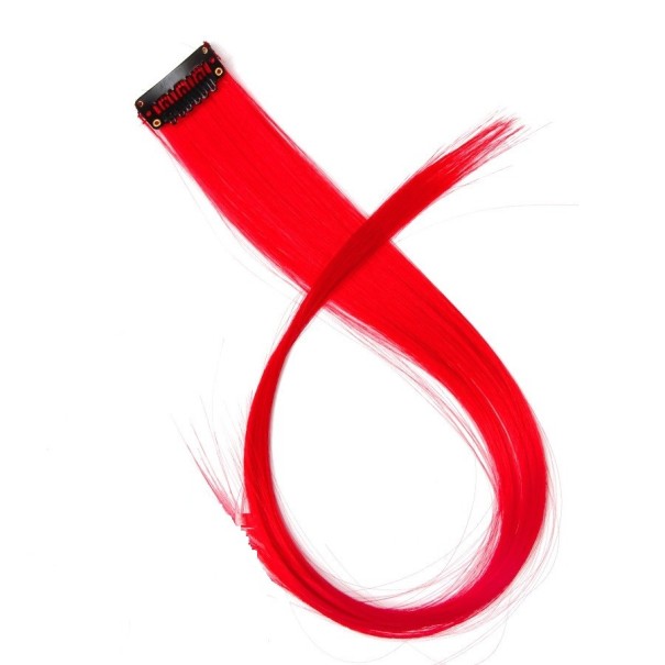 Postizo con clip de 50 cm G3011 rojo