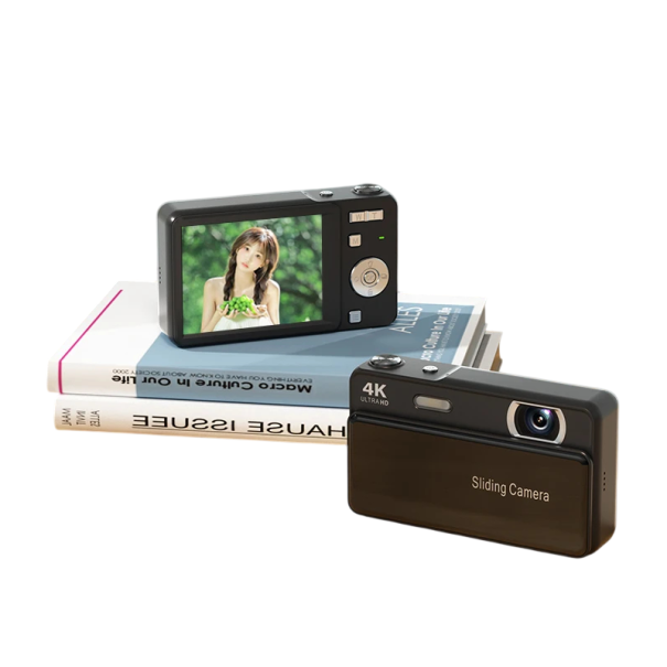 Posuvná digitální kamera 4K s 16x zoomem 2,8" displej autofocus NightShot pro noční záběry a filtry na vlogy i cestování černá