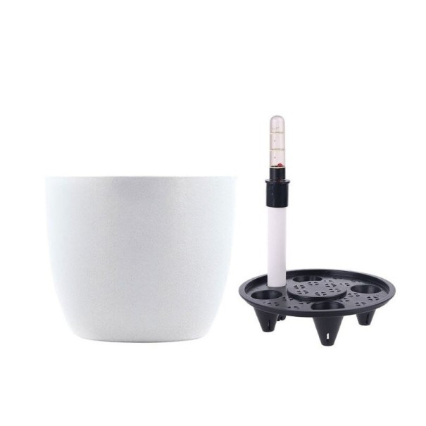 Pot de fleurs auto-arrosant blanc