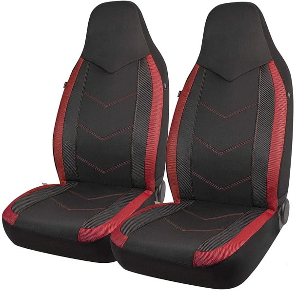 Potahy na autosedačky 2 ks, kompatibilní s osobními automobily, SUV, nákladními vozy, dodávkami, polyester červená