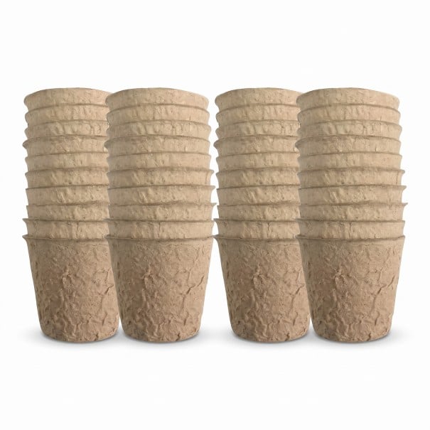 Pots en tourbe pour semis, biodégradables, 8 cm, 40 pcs, en pulpe, marron, pour la germination des graines et le repiquage au jardin 1
