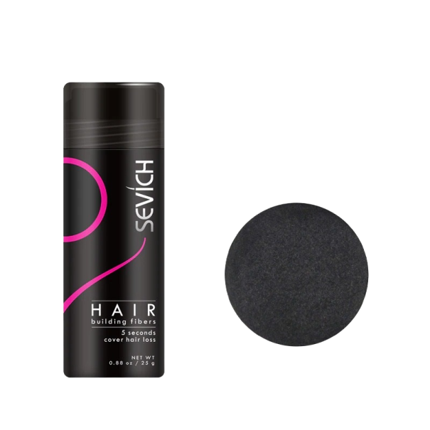 Poudre pour couvrir les cheveux gris et ajouter du volume noir