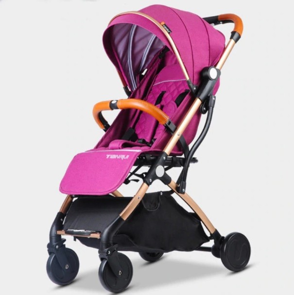Poussette de voyage rose