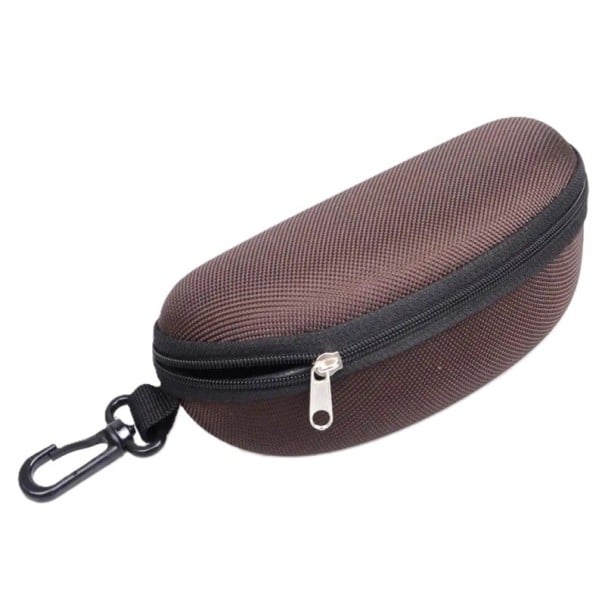 Pouzdro na brýle Tvrdý box na zip 16,5 x 7,8 cm S plastovou karabinou Na sluneční i dioptrické brýle Cestovní ochranný obal do batohu hnědá