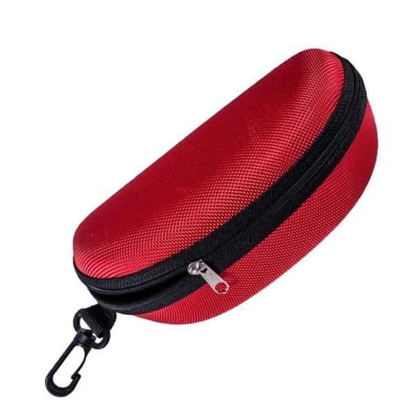 Pouzdro na brýle Tvrdý box na zip 17 x 9 cm S karabinou na zavěšení Na sluneční i dioptrické brýle Cestovní ochranný obal do kabelky červená