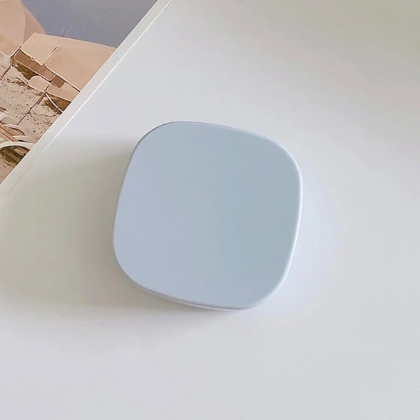 Pouzdro na kontaktné šošovky so zrkadlom a príslušenstvom veľkosť 7 x 7 x 2,5 cm plastové farebné pastelové puzdro na cestovanie modrá