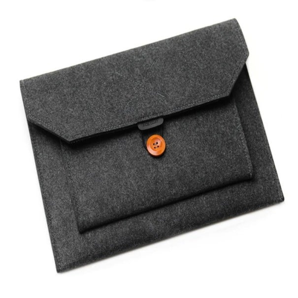 Pouzdro na notebook s knoflíkem ochranný obal pro notebooky 13 palců textilní tmavě šedé do batohu i aktovky pro práci a školu 1